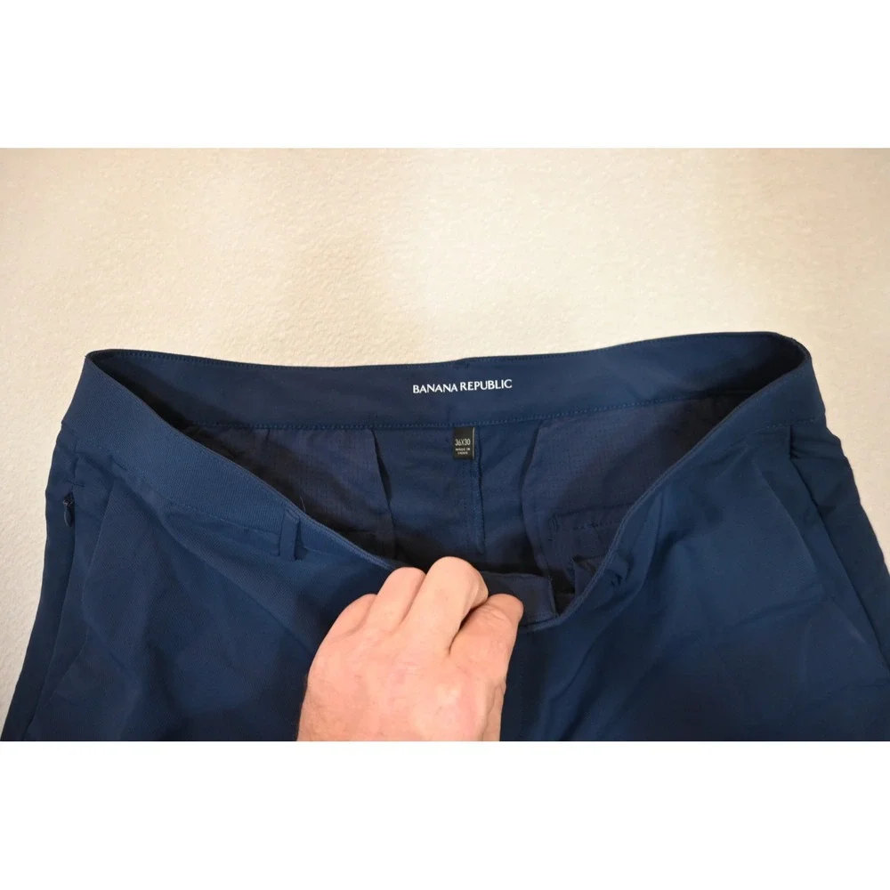 Banana Republic Performance Golf Pants Mens 36x30 Navy Blue Tech Excellent